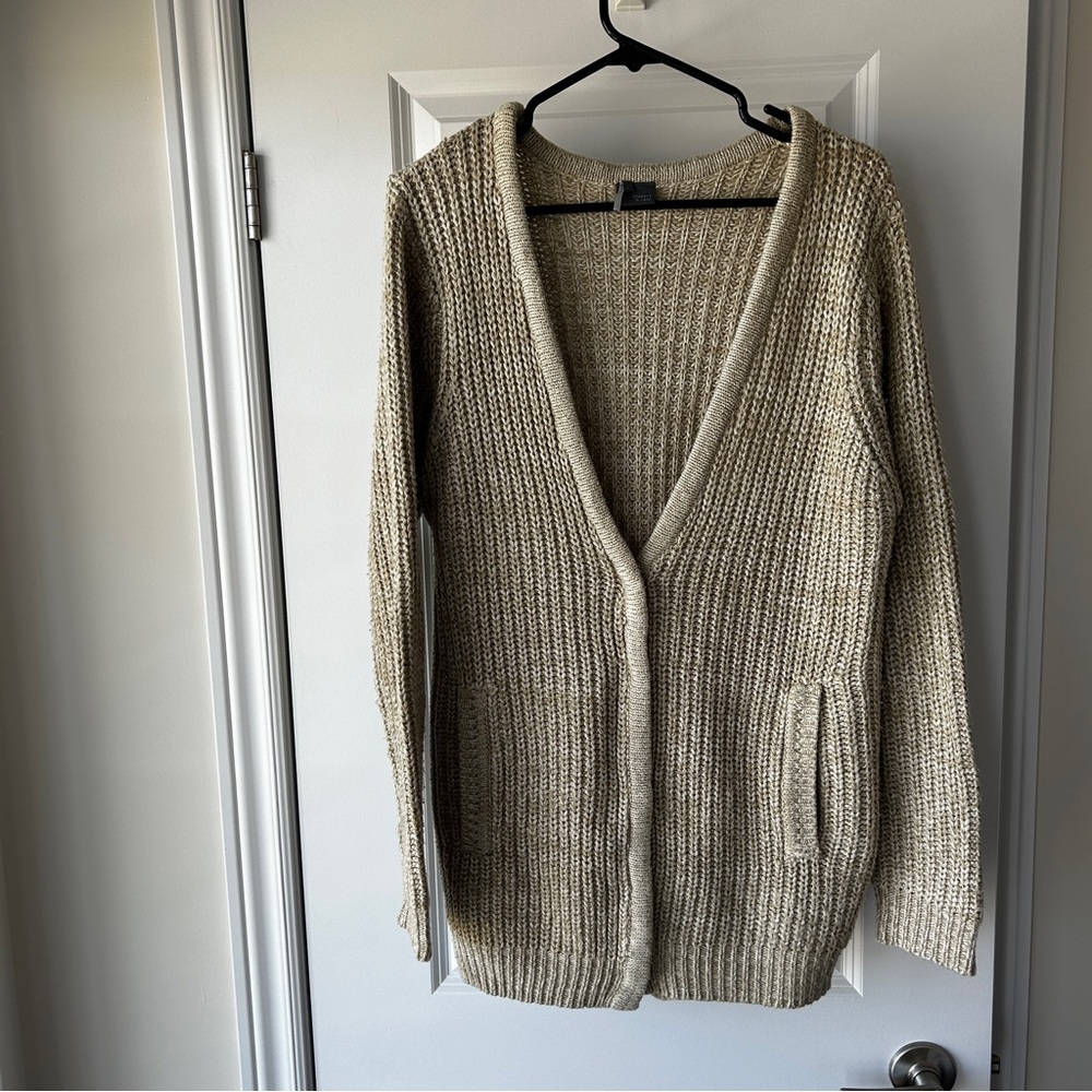 SPARKLE AND FADE Urban Outfitters Oversized Grandpa style Cardigan Oatmeal
